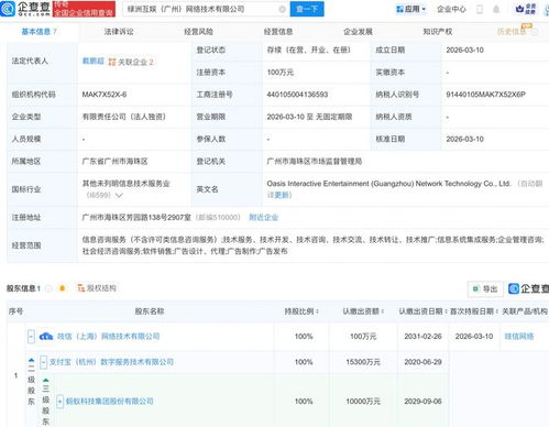 蚂蚁集团新布局 成立绿洲互娱，深化互联网数据服务版图